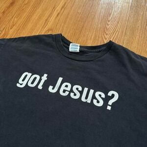 Got Jesus Men's Shirt Y2K Got Milk Parody Black 2000s Size XL